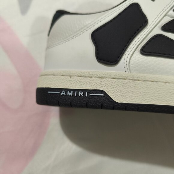 Amiri Black And White Leather Lace-Up Sneakers - Picture 8 of 9